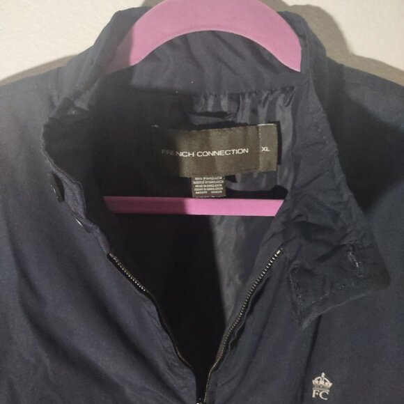 French Connection Men's Navy Blue Zip Up Jacket Size X-Large - Picture 4 of 9